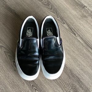 Vans Patent Black Slip On Size 9–Used
